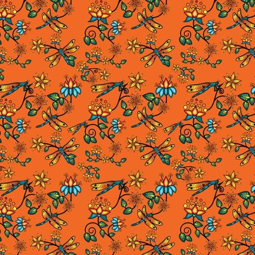 Dragon Lily Sierra Orange Cotton Poplin Fabric By the Yard