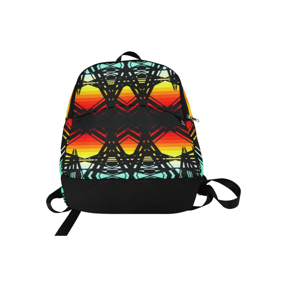 Fire and Turquiose Fabric Backpack for Adult (Model 1659)