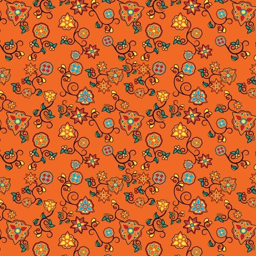 Fire Bloom Shade Orange Cotton Poplin Fabric By the Yard