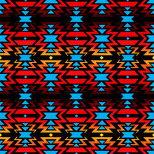 Load image into Gallery viewer, Fire Colors and Turquoise Fabric Cotton Poplin Fabric By the Yard
