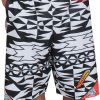 White and Black Geometric Nativo Athletic Shorts