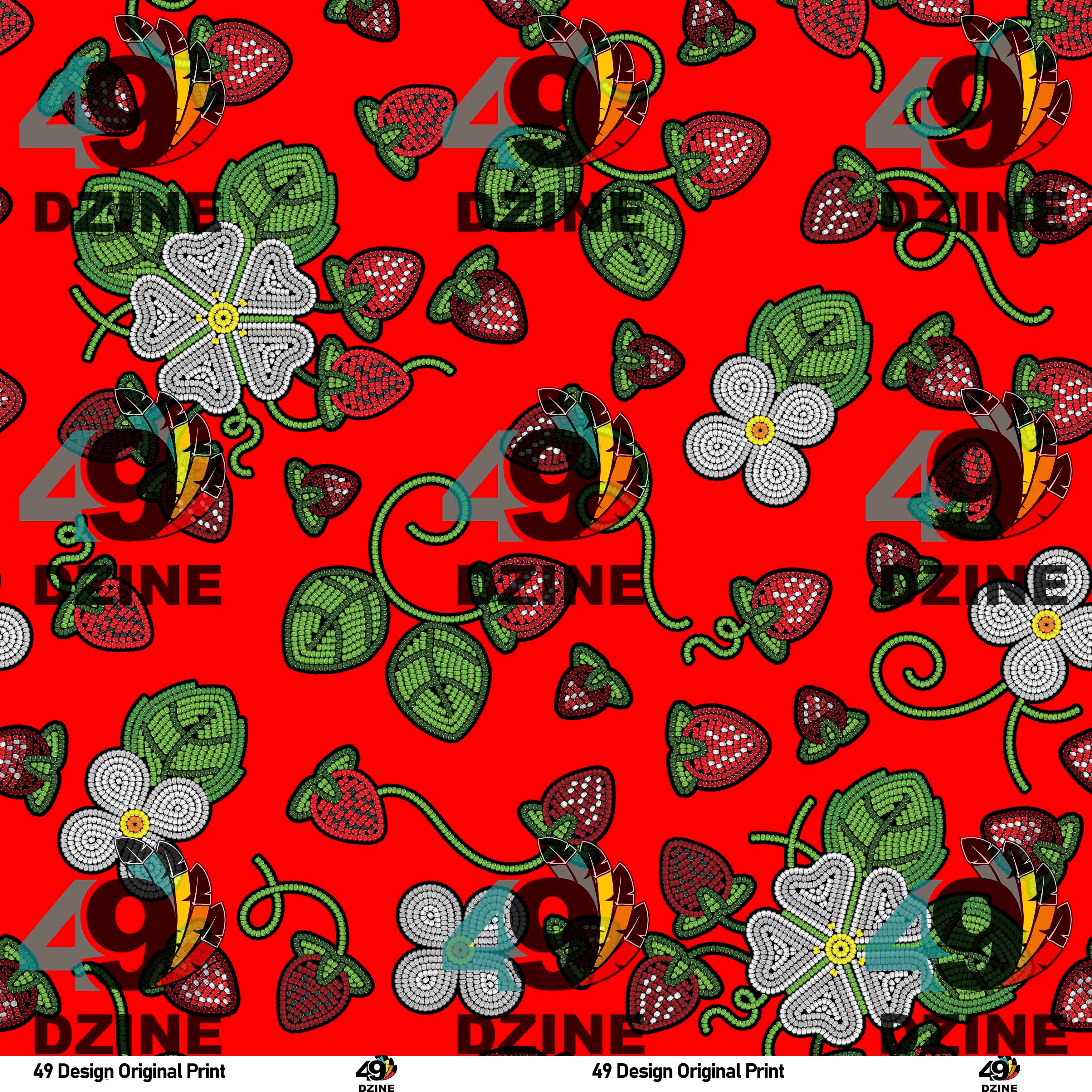 Strawberry Dreams Fire Cotton Fabric