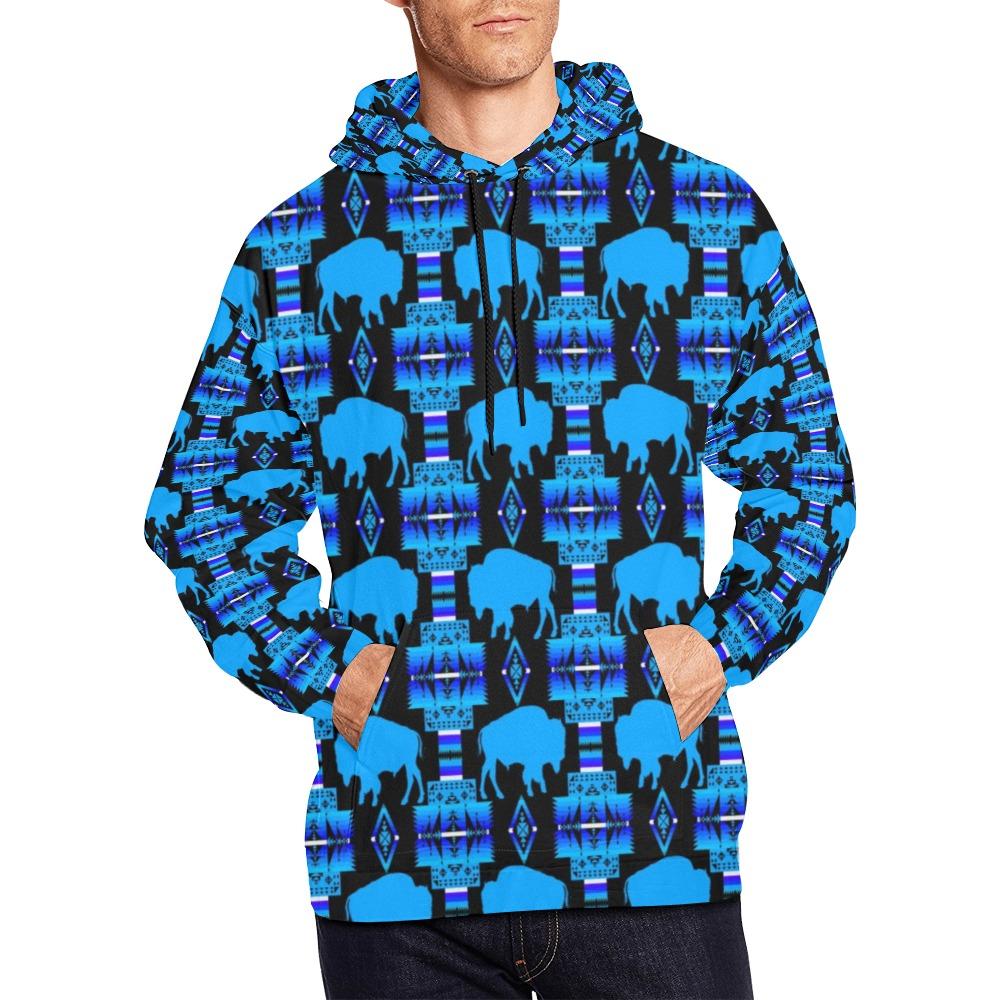 Midnight Lake Buffalo All Over Print Hoodie for Men (USA Size)