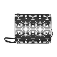 Load image into Gallery viewer, Between the Mountains Black and White Slim Clutch Bag (Model 1668) Slim Clutch Bags (1668) e-joyer 
