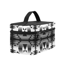 Load image into Gallery viewer, Between the Mountains White and Black Cosmetic Bag/Large (Model 1658) Cosmetic Bag e-joyer 
