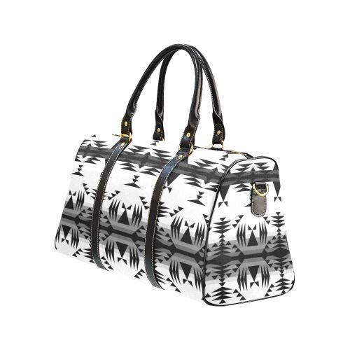Between the Mountains White and Black New Waterproof Travel Bag/Large (Model 1639) Waterproof Travel Bags (1639) e-joyer 