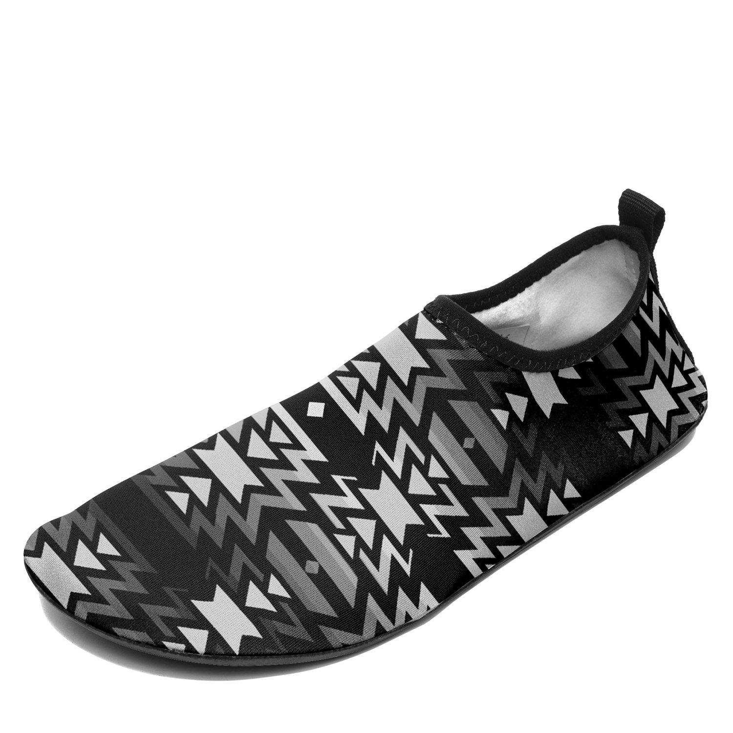 Black Fire Black and White Sockamoccs Slip On Shoes 49 Dzine 