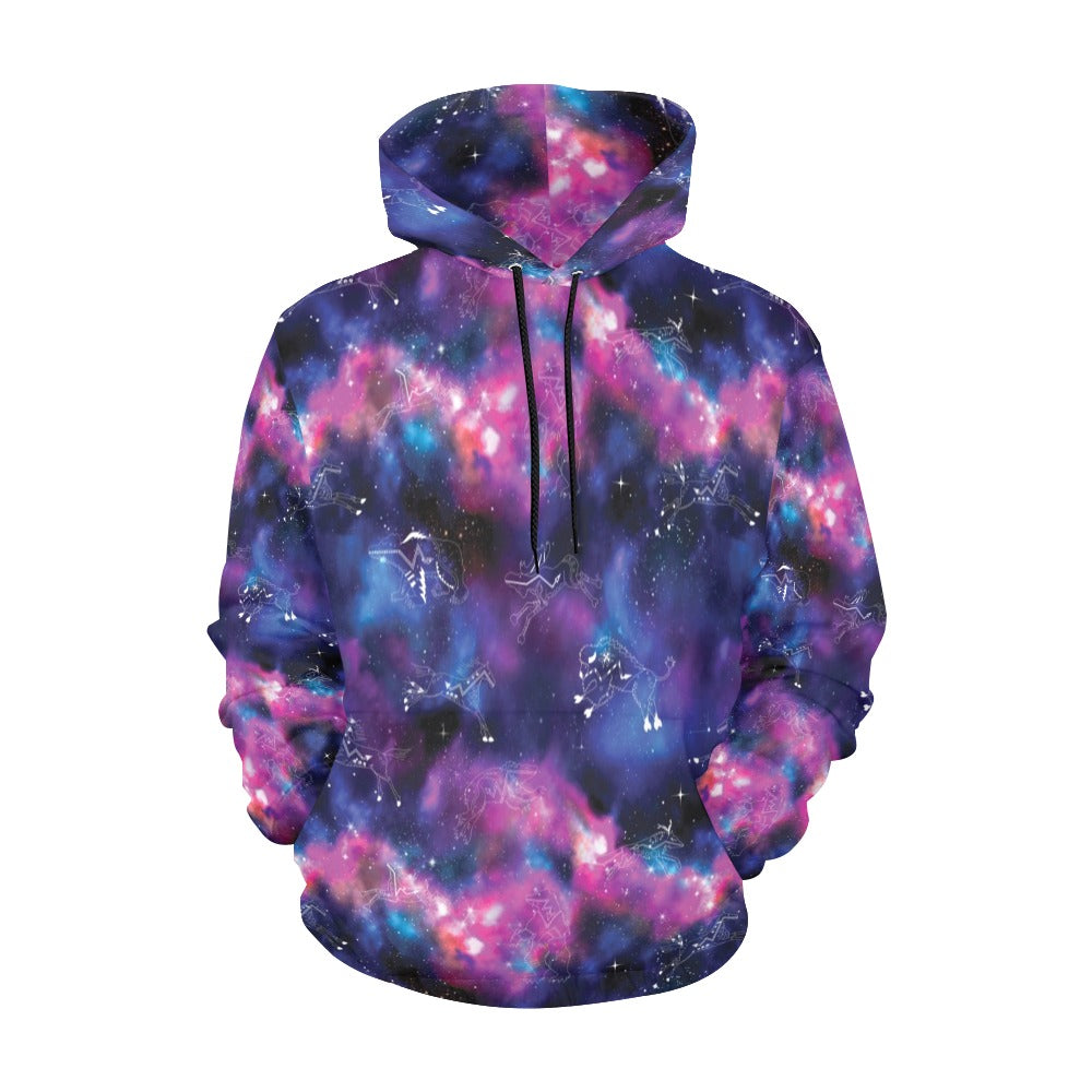 Animal Ancestors 1 Blue and Pink Hoodie for Women