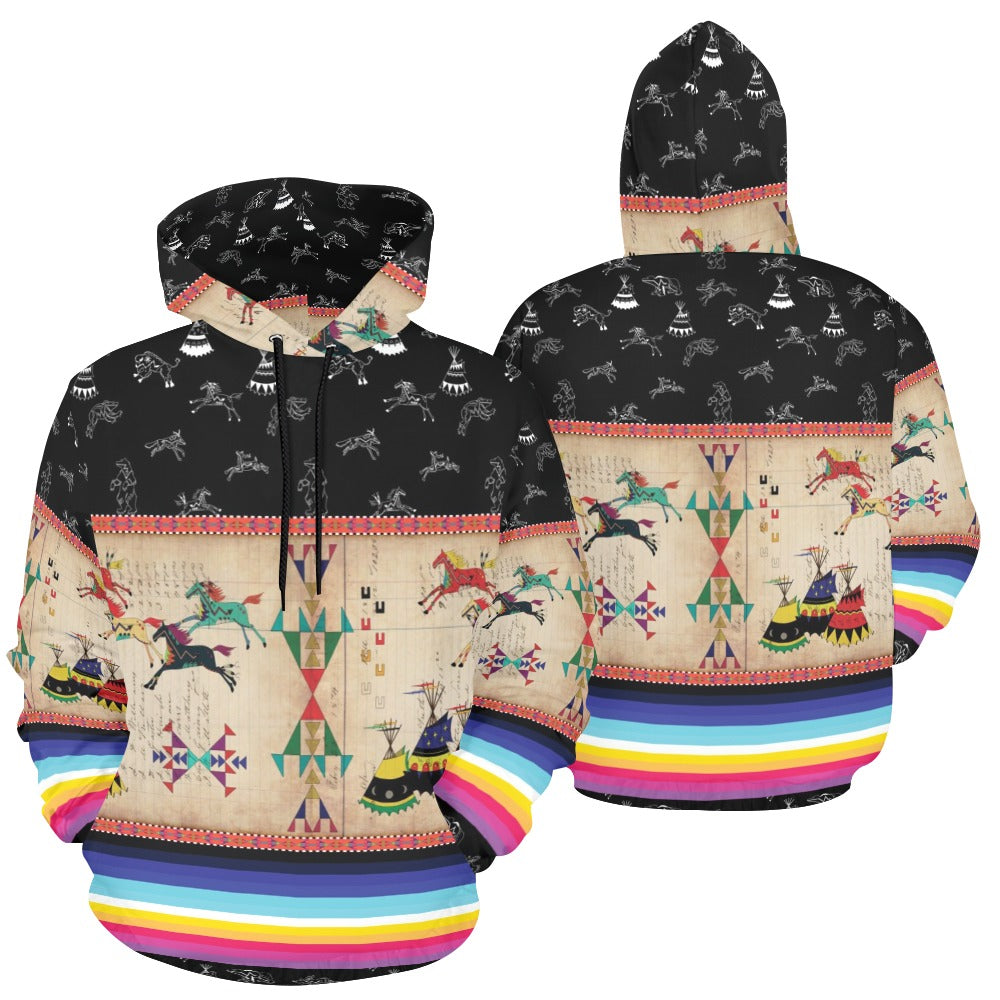 Horses Running Black Sky Hoodie