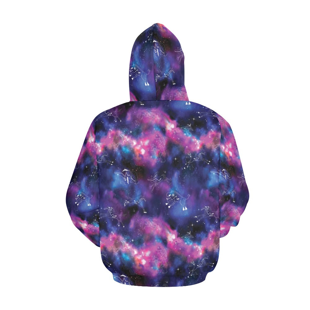 Animal Ancestors 1 Blue and Pink Hoodie for Women