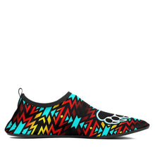 Load image into Gallery viewer, Fire Colors and Turquoise Bearpaw Sockamoccs Kid&#39;s Slip On Shoes 49 Dzine 
