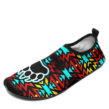 Load image into Gallery viewer, Fire Colors and Turquoise Bearpaw Sockamoccs Kid&#39;s Slip On Shoes 49 Dzine 
