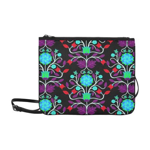 Floral Beadwork Four Clans Winter Slim Clutch Bag (Model 1668) Slim Clutch Bags (1668) e-joyer 