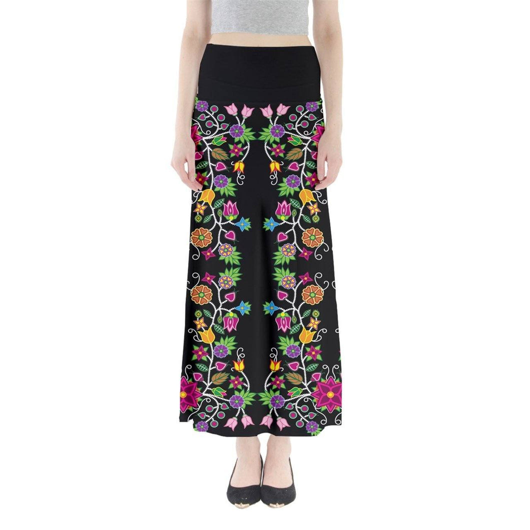 Floral Beadwork Full Length Maxi Skirt skirts 49 Dzine 