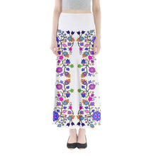Load image into Gallery viewer, Floral Beadwork Seven Clans White Full Length Maxi Skirt skirts 49 Dzine 
