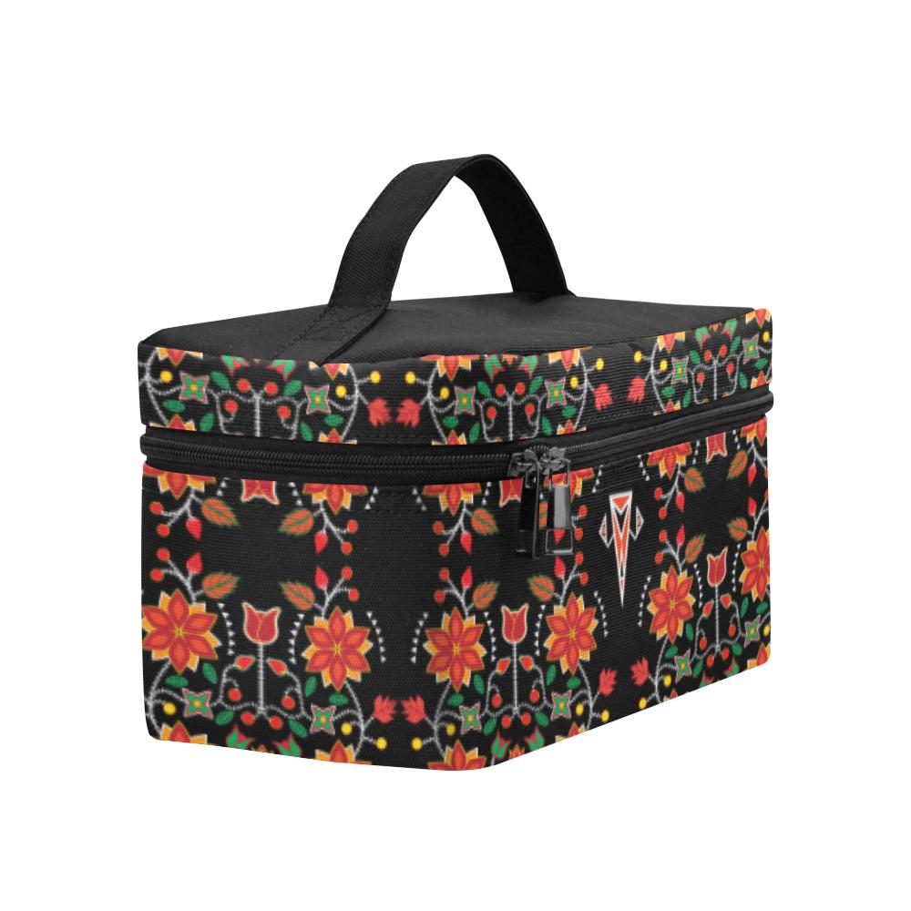 Floral Beadwork Six Bands Cosmetic Bag/Large (Model 1658) Cosmetic Bag e-joyer 
