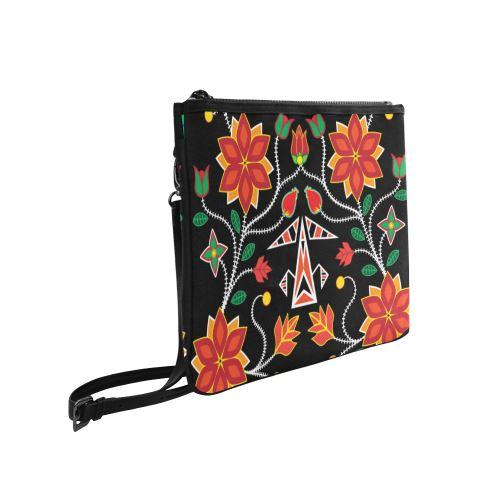 Floral Beadwork Six Bands Slim Clutch Bag (Model 1668) Slim Clutch Bags (1668) e-joyer 