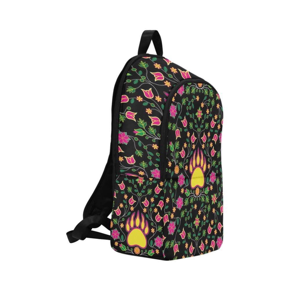 Floral Bearpaw Pink and Yellow Fabric Backpack for Adult (Model 1659) bag e-joyer 