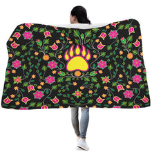 Load image into Gallery viewer, Floral Bearpaw Pink and Yellow Hooded Blanket blanket 49 Dzine 
