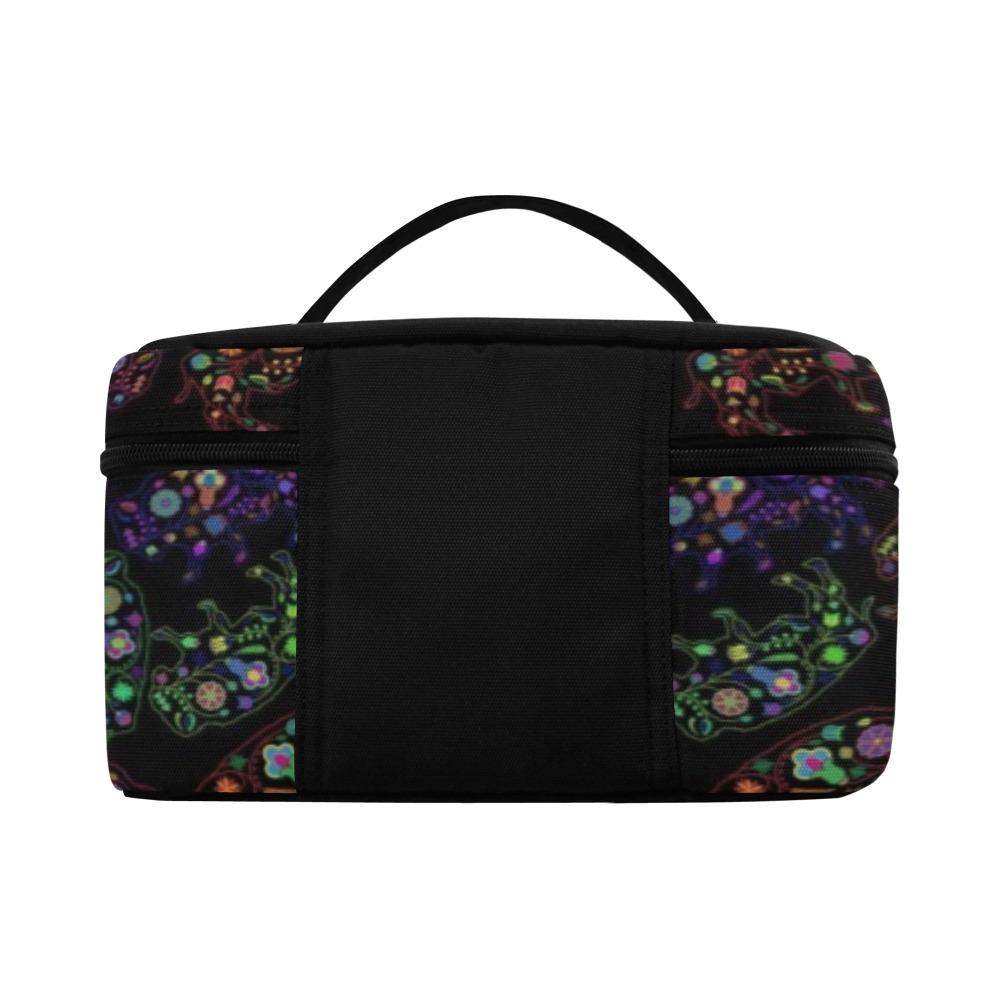 Floral Buffalo Cosmetic Bag/Large (Model 1658) Cosmetic Bag e-joyer 