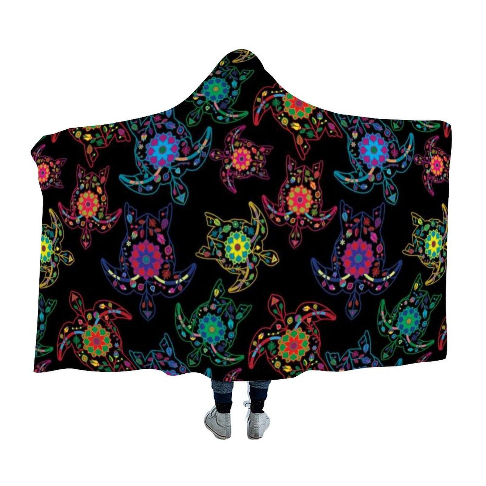 Floral Turtle Hooded Blanket blanket 49 Dzine 