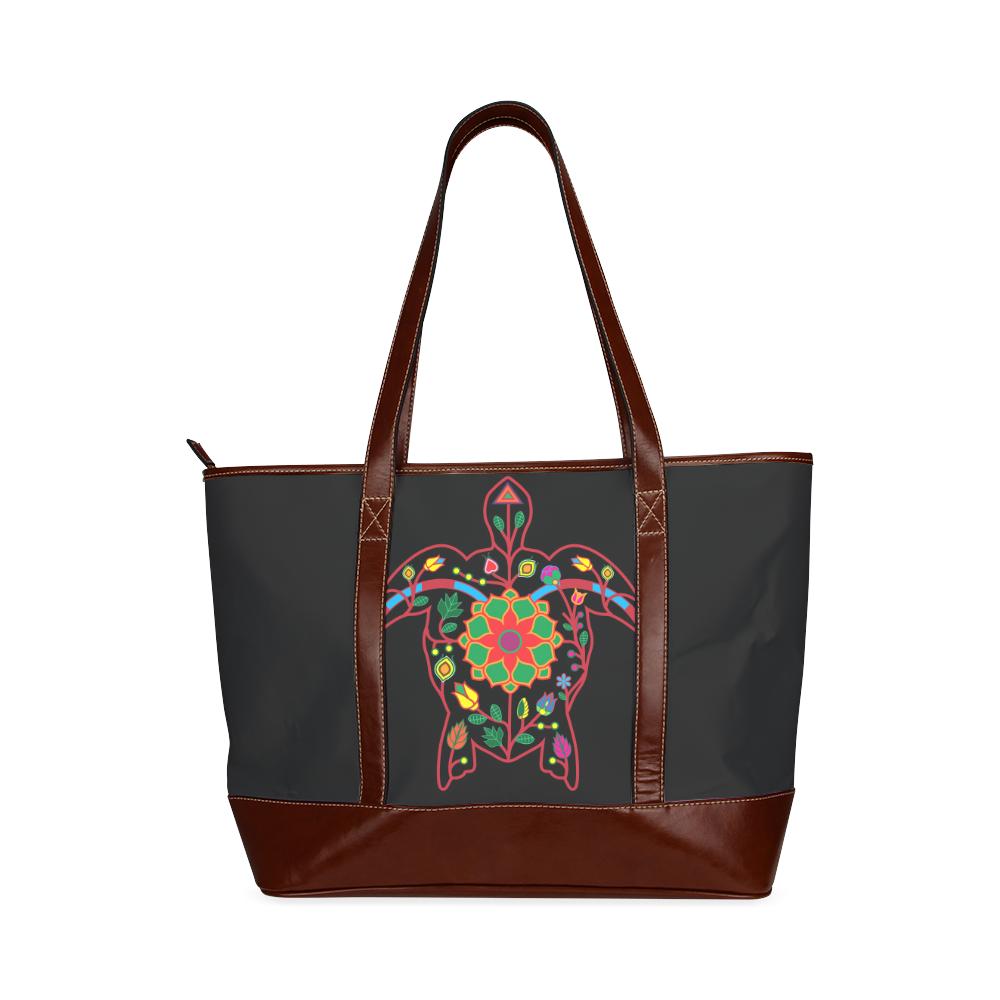 Floral Turtle Tote Handbag (Model 1642) Tote Handbags (1642) e-joyer 