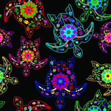 Load image into Gallery viewer, Floral Turtles Cotton Poplin Fabric By the Yard Fabric NBprintex 

