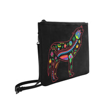 Load image into Gallery viewer, Floral Wolf Slim Clutch Bag (Model 1668) Slim Clutch Bags (1668) e-joyer 
