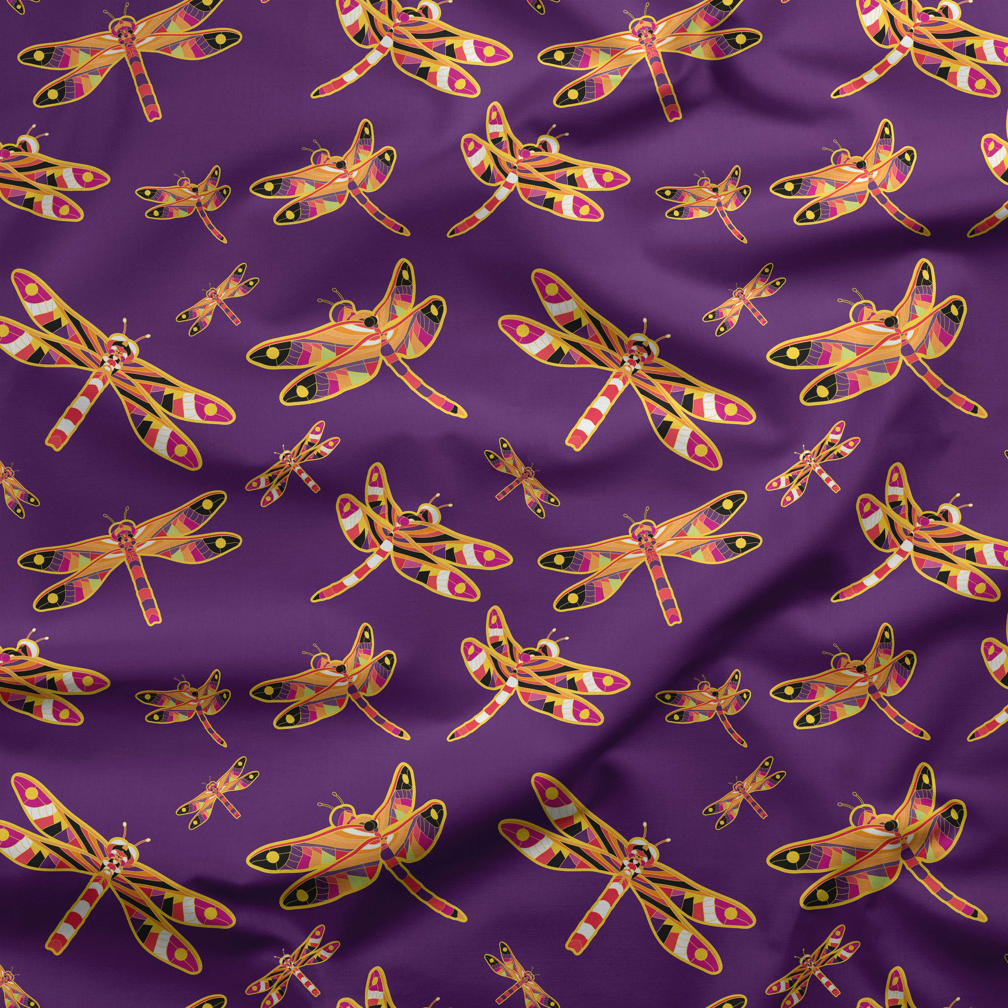 Gathering Yellow Purple Cotton Poplin Fabric By the Yard Fabric NBprintex 