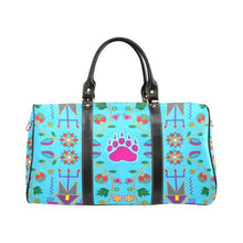 Load image into Gallery viewer, Geometric Floral Fall-Sky Blue New Waterproof Travel Bag/Large (Model 1639) Waterproof Travel Bags (1639) e-joyer 
