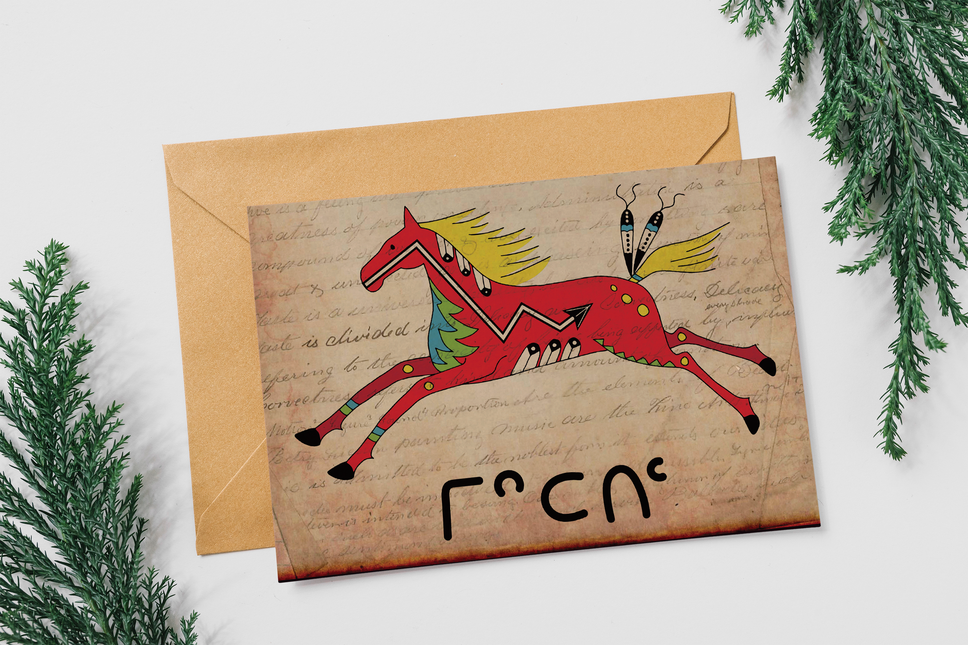 Horse Ledger Art Greeting Card