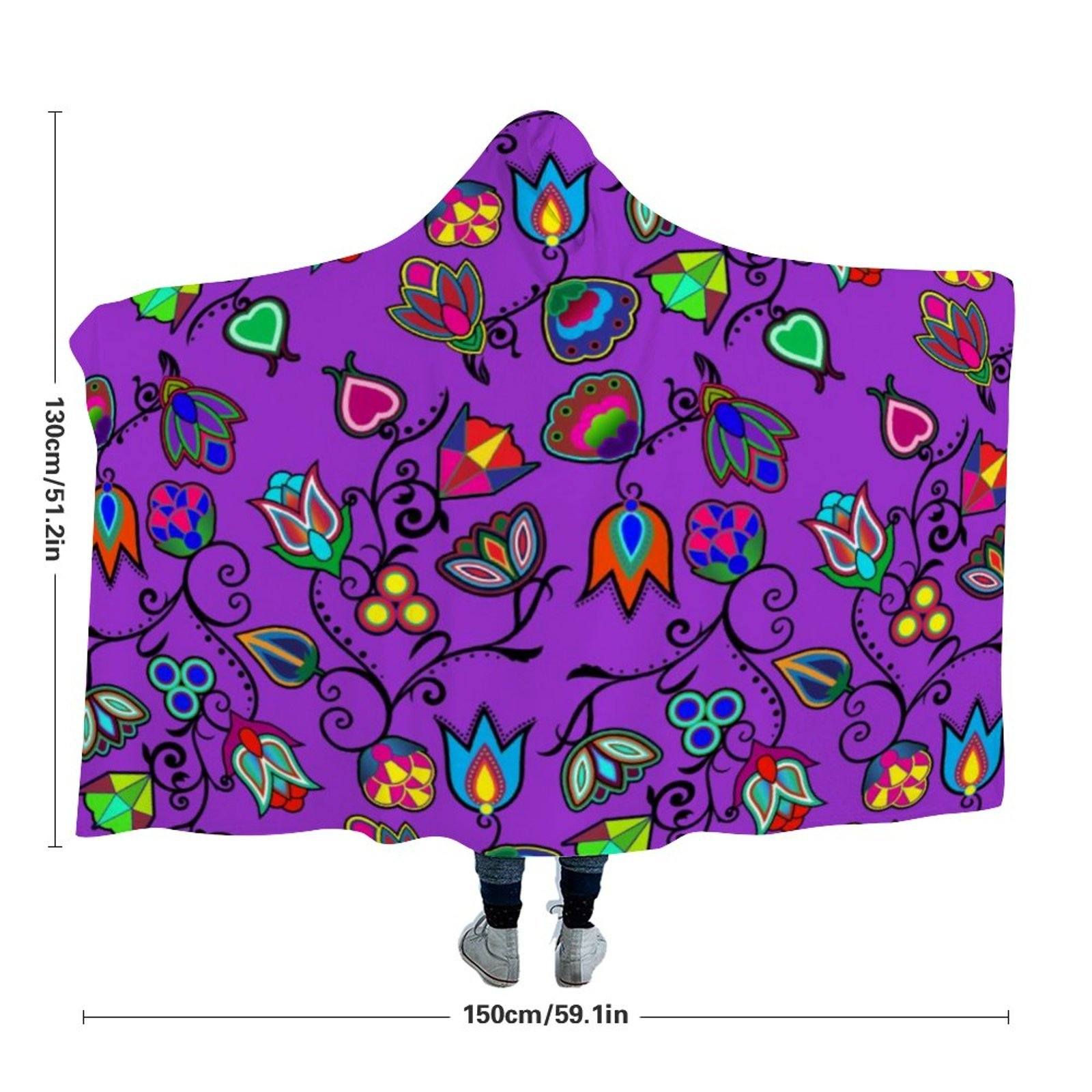 Indigenous Paisley Dark Orchid Hooded Blanket 49 Dzine 
