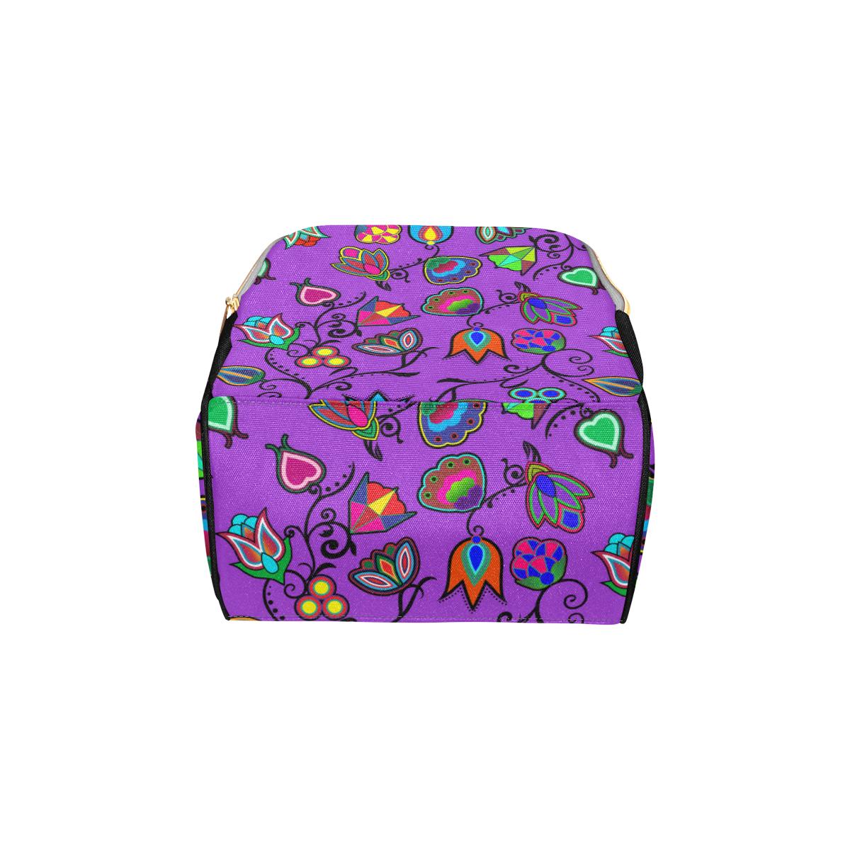 Indigenous Paisley - Dark Orchid Multi-Function Diaper Backpack (Model 1688) Diaper Backpack (1688) e-joyer 