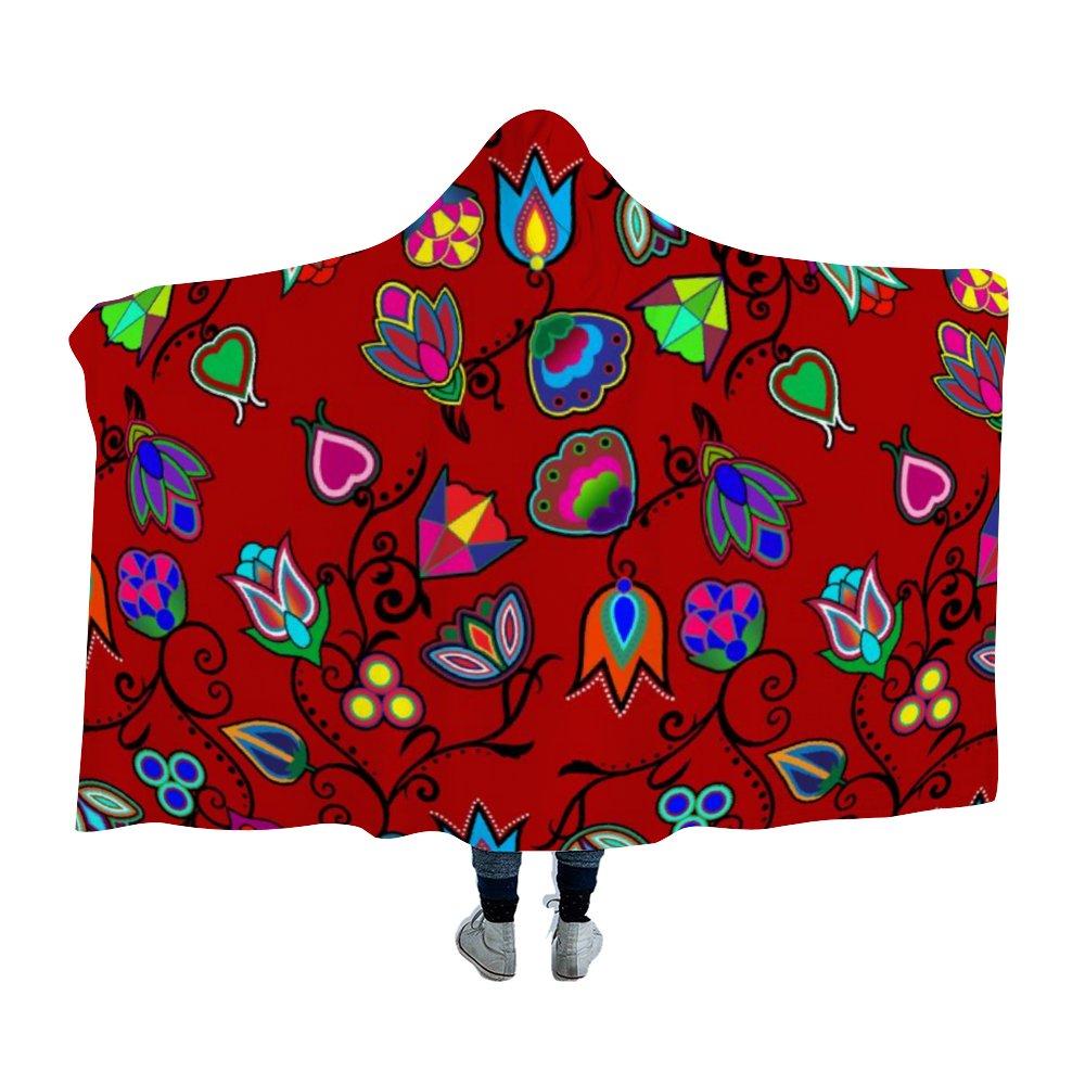 Indigenous Paisley Dark Red Hooded Blanket 49 Dzine 