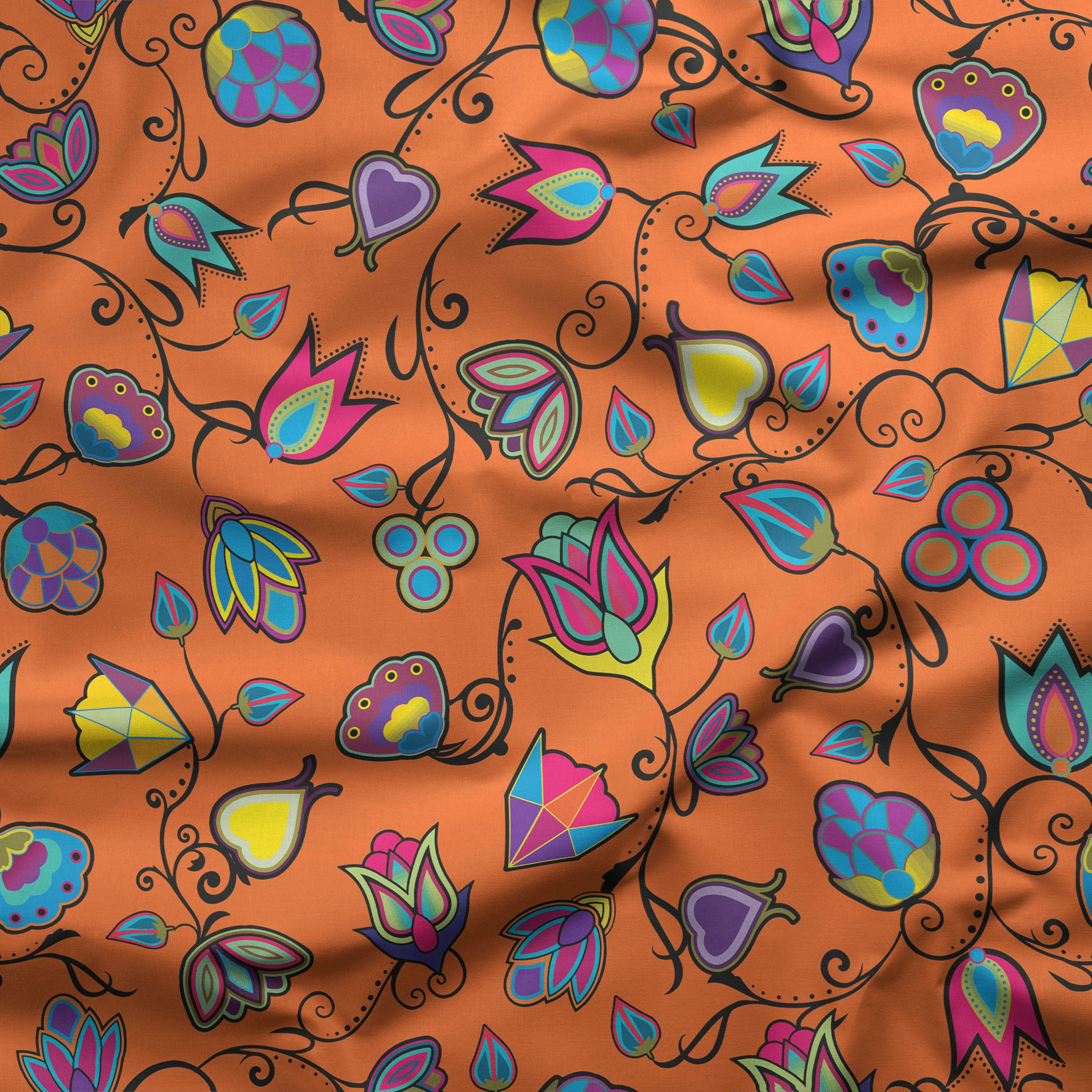 Indigenous Paisley Orange Fabric by the Yard 49 Dzine 