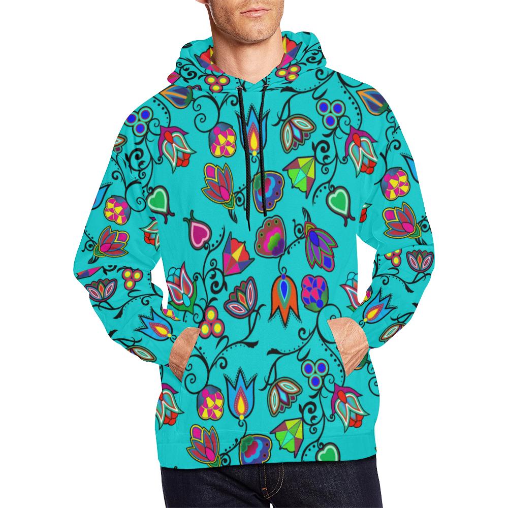 Indigenous Paisley - Sky All Over Print Hoodie for Men/Large Size (USA Size) (Model H13) All Over Print Hoodie for Men/Large (H13) e-joyer 