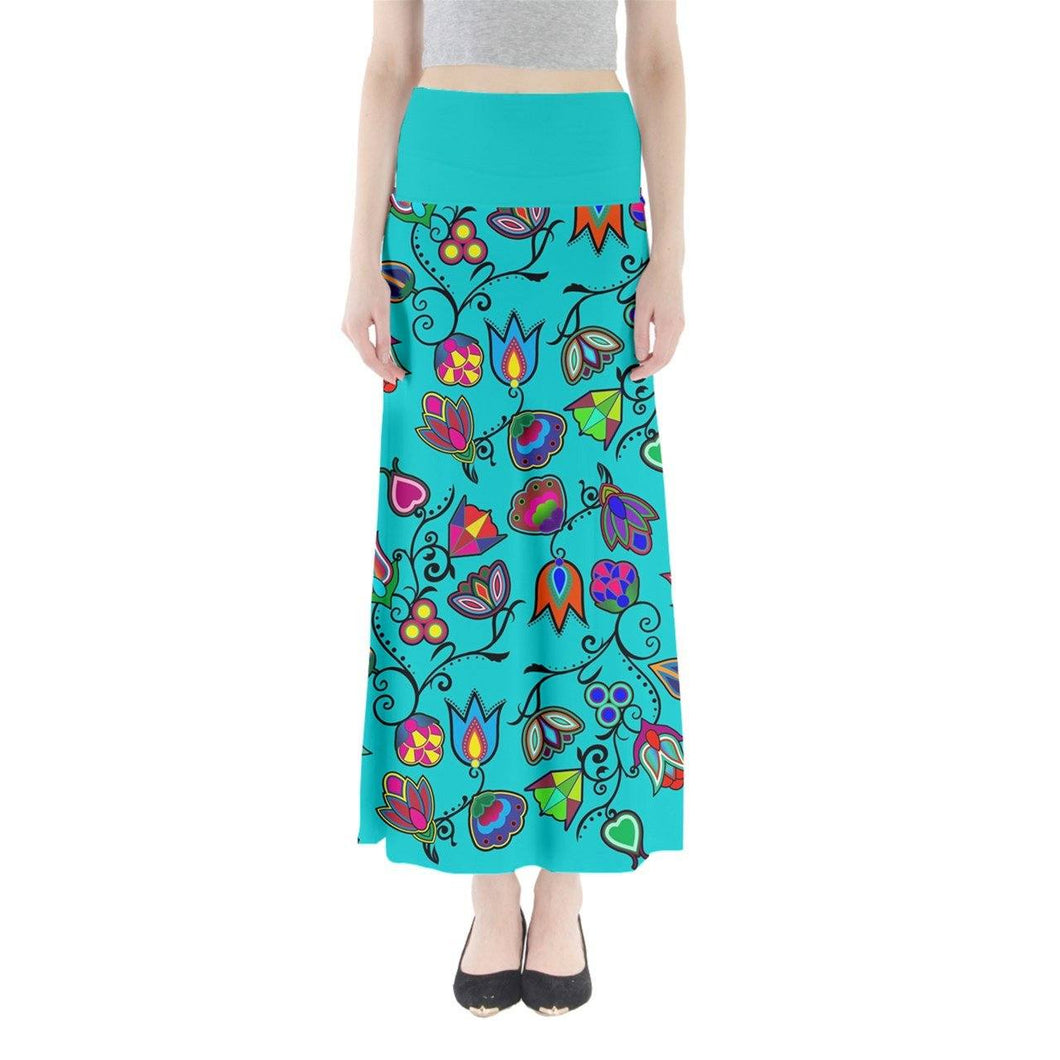 Indigenous Paisley Sky Full Length Maxi Skirt skirts 49 Dzine 