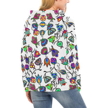 Load image into Gallery viewer, Indigenous Paisley - White All Over Print Hoodie for Women (USA Size) (Model H13) All Over Print Hoodie for Women (H13) e-joyer 
