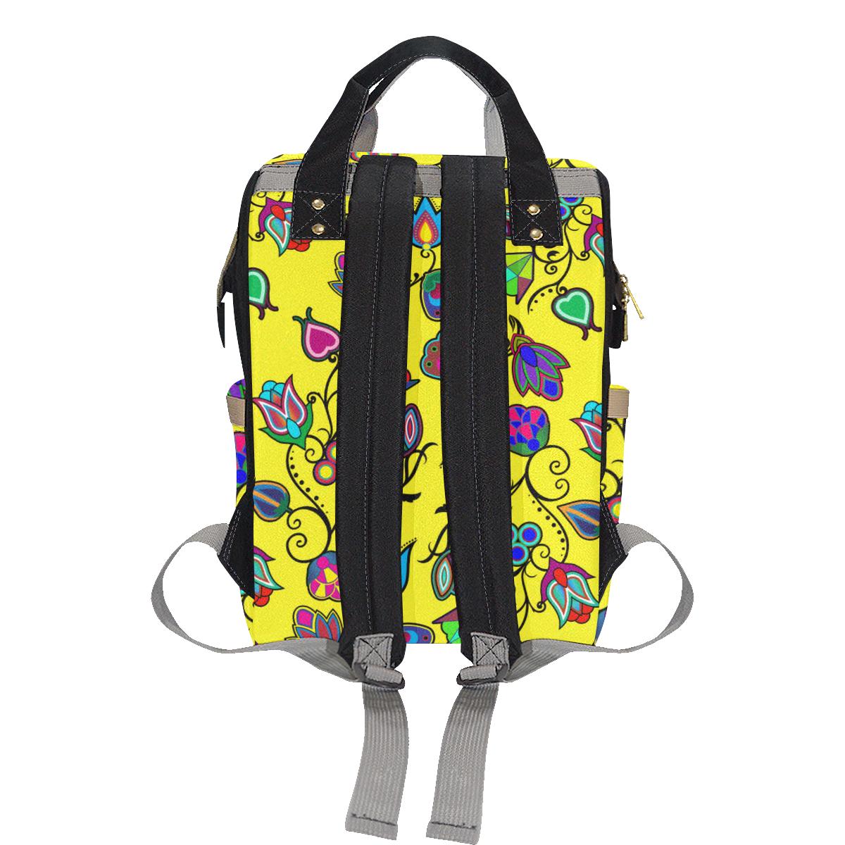 Indigenous Paisley - Yellow Multi-Function Diaper Backpack (Model 1688) Diaper Backpack (1688) e-joyer 