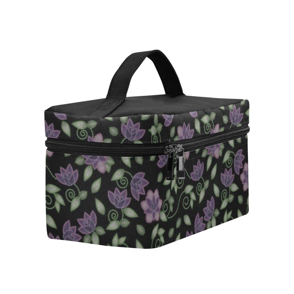 Purple Beaded Rose Cosmetic Bag/Large (Model 1658) Cosmetic Bag e-joyer 