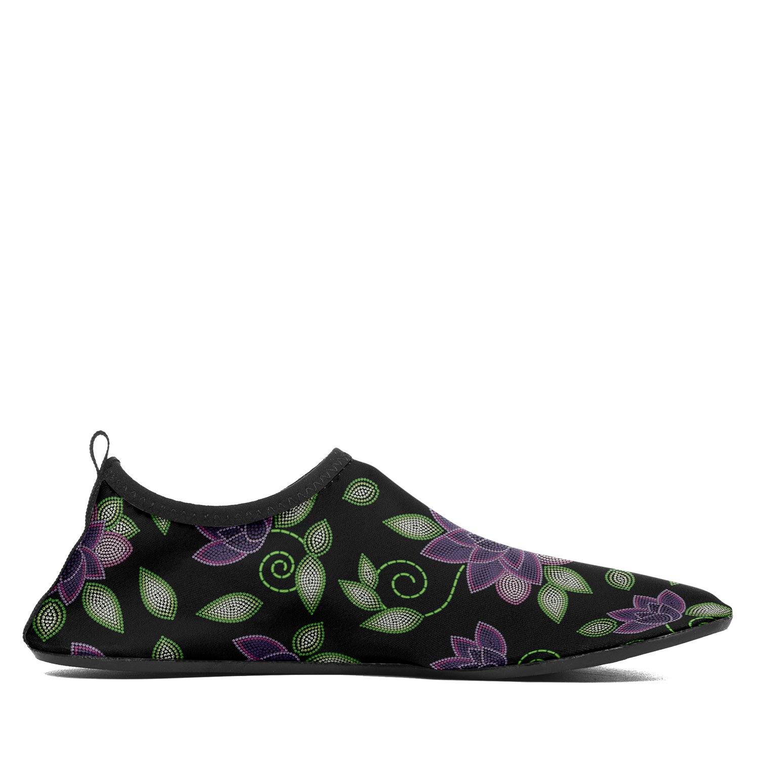 Purple Beaded Rose Sockamoccs Slip On Shoes Herman 