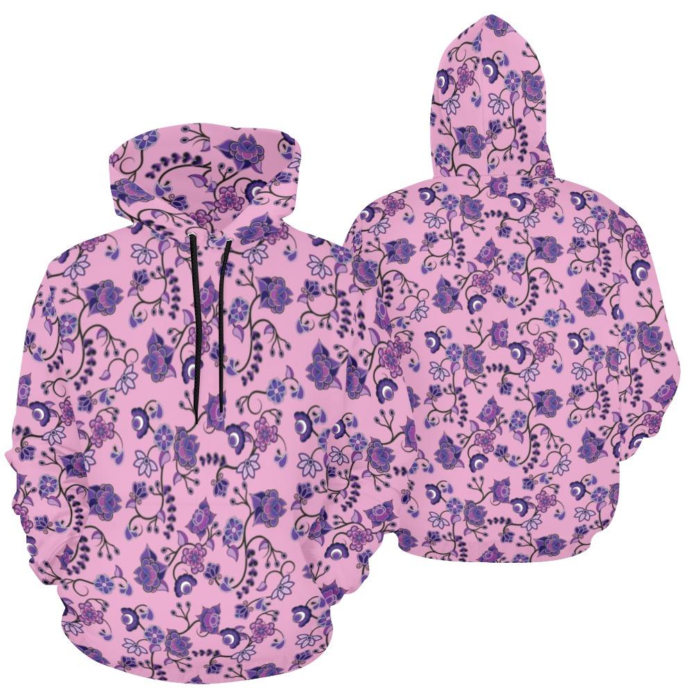 Purple Floral Amour All Over Print Hoodie for Women (USA Size) (Model H13) All Over Print Hoodie for Women (H13) e-joyer 