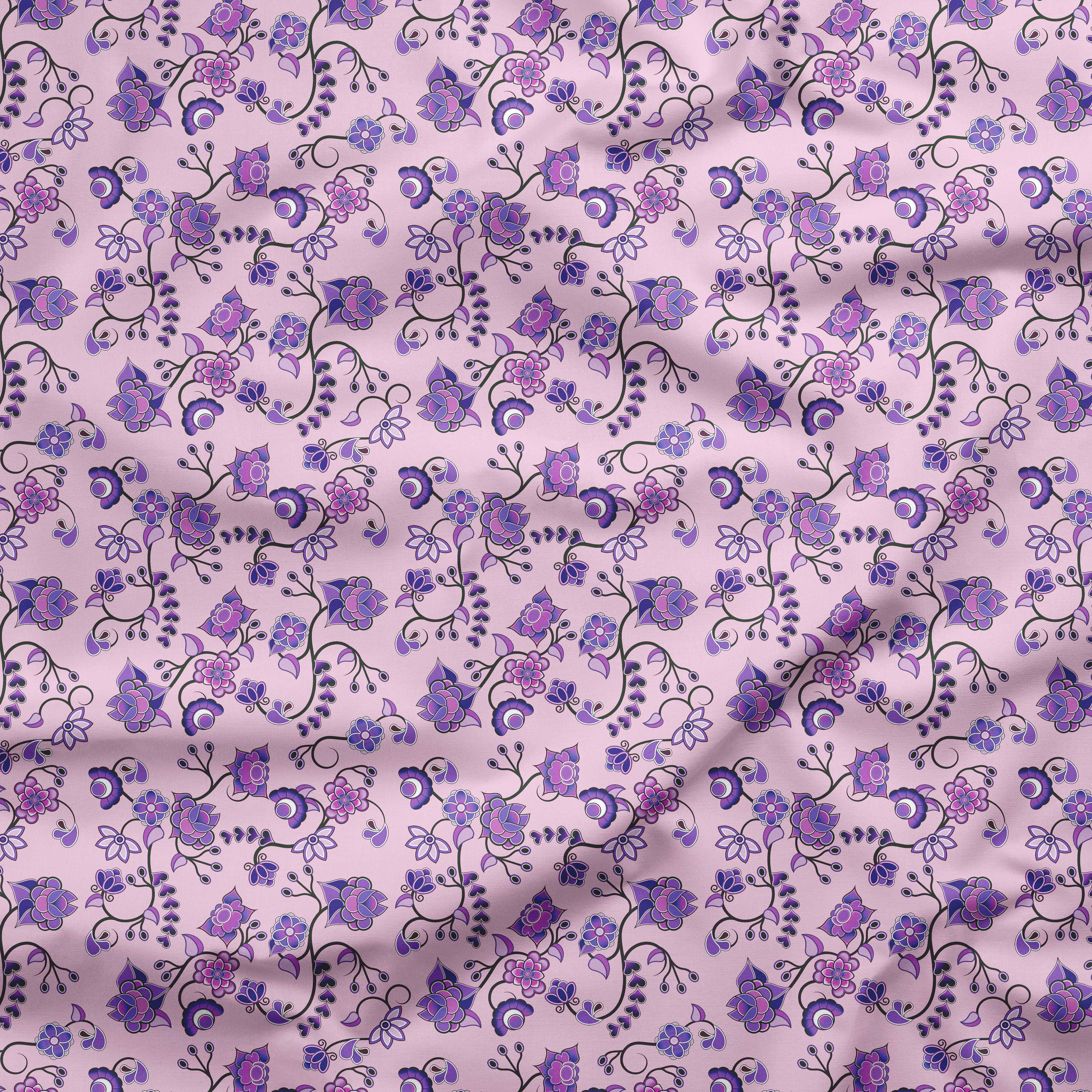 Purple Floral Amour Cotton Poplin Fabric By the Yard Fabric NBprintex 