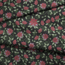 Load image into Gallery viewer, Red Beaded Rose Cotton Poplin Fabric By the Yard Fabric NBprintex 
