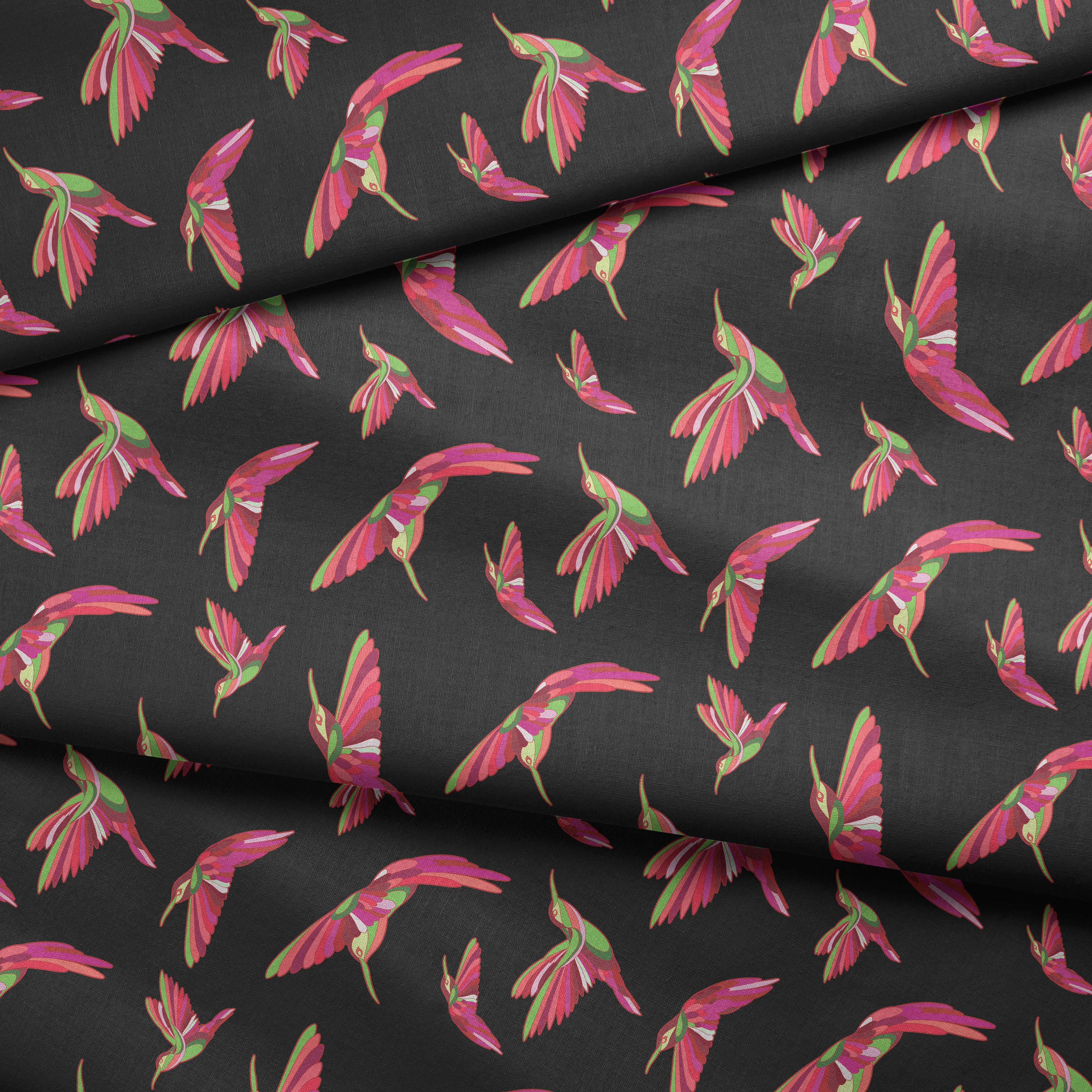 Red Swift Colourful Black Cotton Poplin Fabric By the Yard Fabric NBprintex 