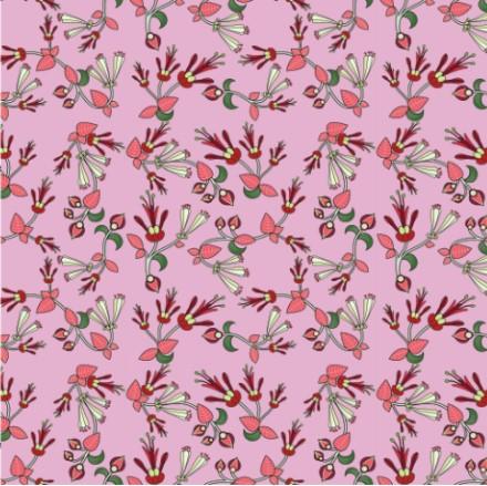 Strawberry Floral Cotton Poplin Fabric By the Yard Fabric NBprintex 