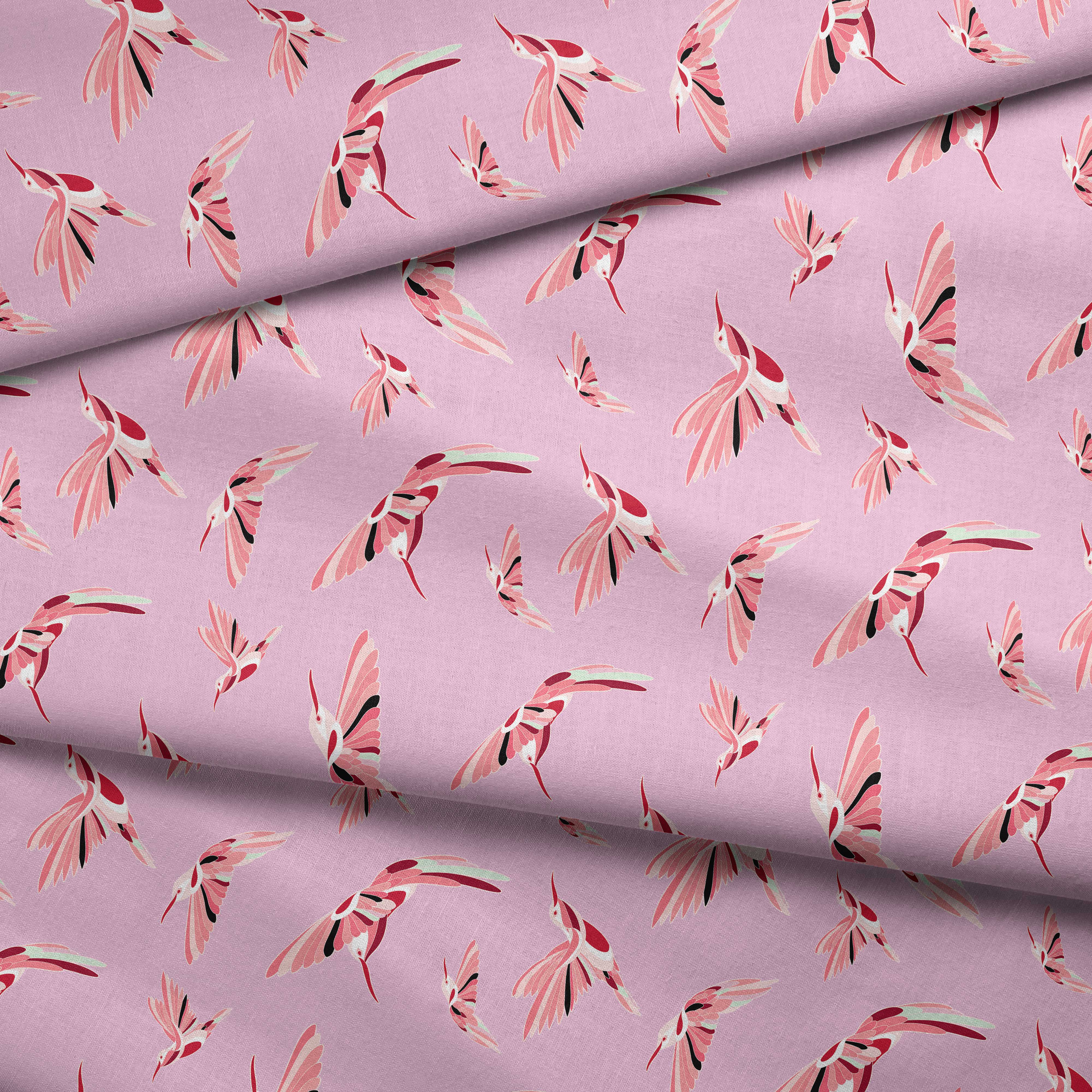 Strawberry Pink Cotton Poplin Fabric By the Yard Fabric NBprintex 